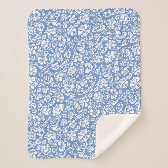 Manta Sherpa Deja el patrón 14b. lblue BG (Anverso)