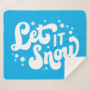 Manta Sherpa Dejar que nieve diseño invernal