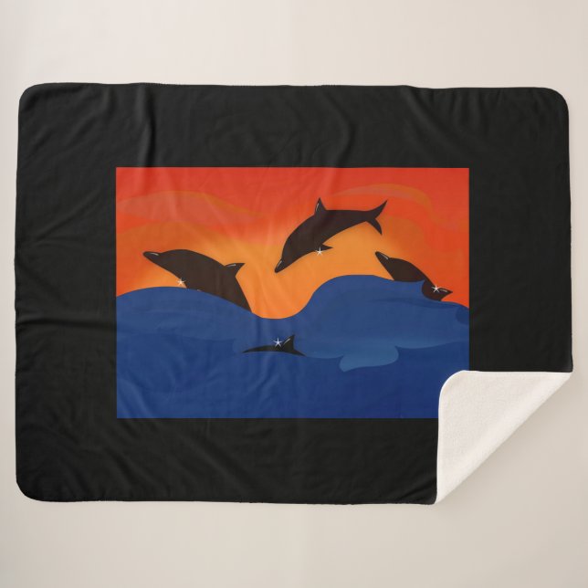 Manta Sherpa Delfines (Anverso (horizontal))