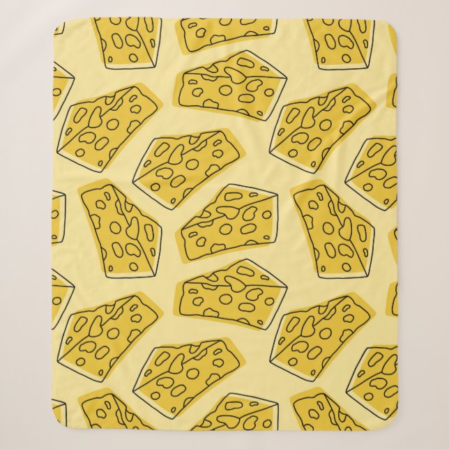 Manta Sherpa delicious cheese seamless pattern isolated in yell (Anverso)