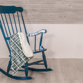 Manta Sherpa Denim Blue Sage Green Plante blanco Sherpa Blanket