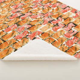 Manta Sherpa Desenho no estilo tijolos com tom de brilho