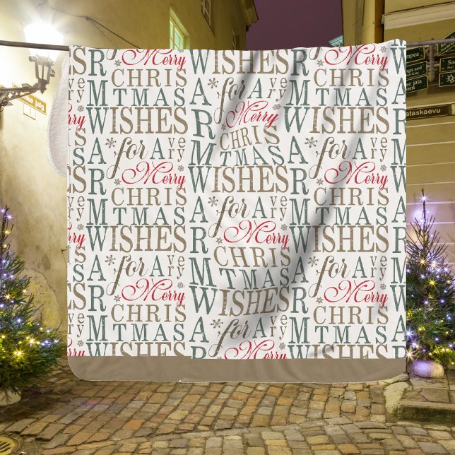 Manta Sherpa Deseos cálidos Tipografía Red/Green ID589 (Subido por el creador)