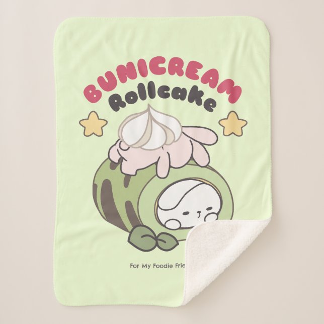 Manta Sherpa Deslizar en dulzura Bunicream Rollakes Delight (Anverso)