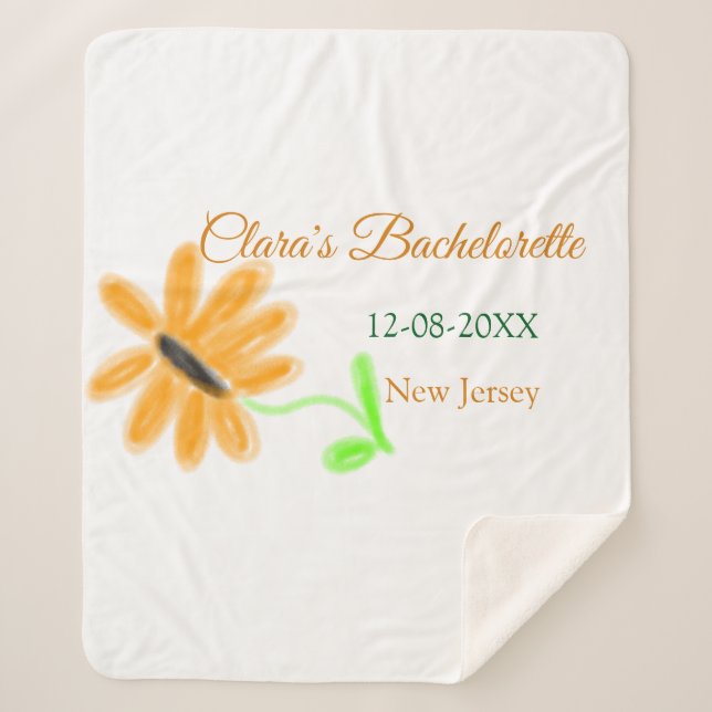 Manta Sherpa Despedida de soltera agregar nombre fecha lugar gi (Anverso)