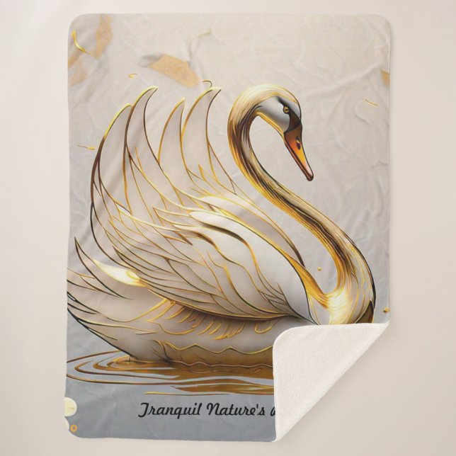 Manta Sherpa "Despertar Suave del Cisne" (Anverso)