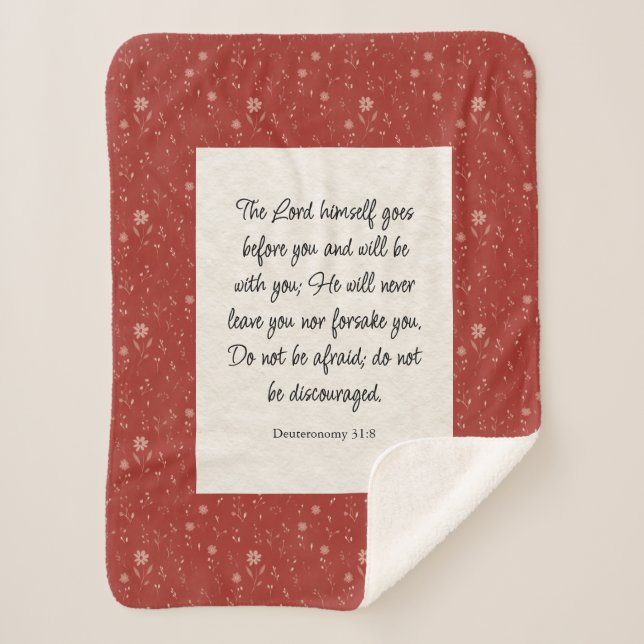 Manta Sherpa Deuteronomio 31:8 Biblia Verse Image (Anverso)