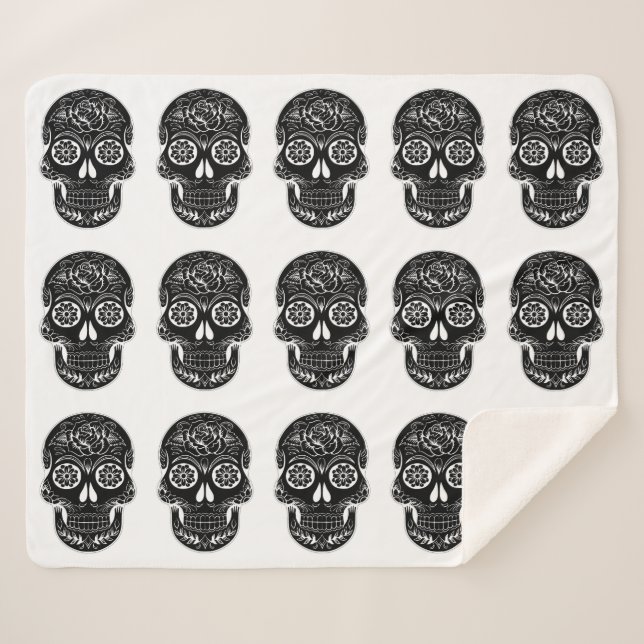 Manta Sherpa Día de la Calavera Muerta (Anverso (horizontal))