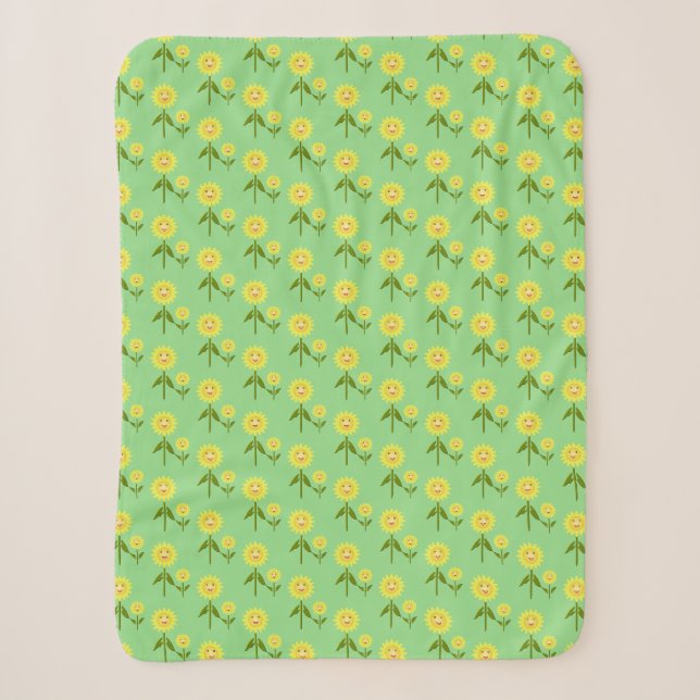 Manta Sherpa Día de la Madre Sunflowers Patterned (Anverso)
