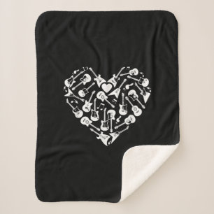 Manta Sherpa Día de San Valentín Guitarista del Corazón de Guit