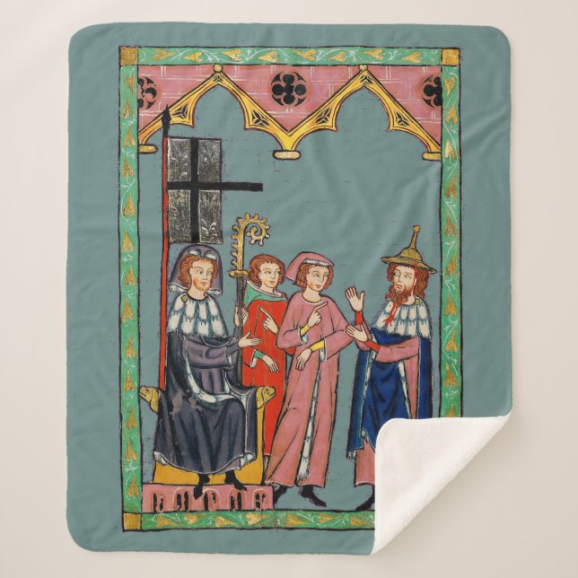 Manta Sherpa Día del Gorra divertido medieval (Anverso)