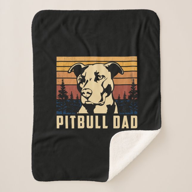 Manta Sherpa Día del Padre Pitbull Papá (Anverso)