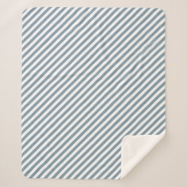 Manta Sherpa Diagonal blue and white stripes pattern