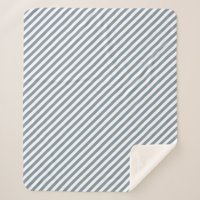 Manta Sherpa Diagonal blue and white stripes pattern (Anverso)