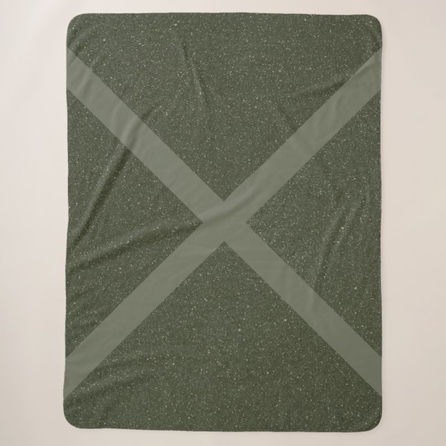 Manta Sherpa Diagonal Moss Green Sherpa Blanket (Anverso)