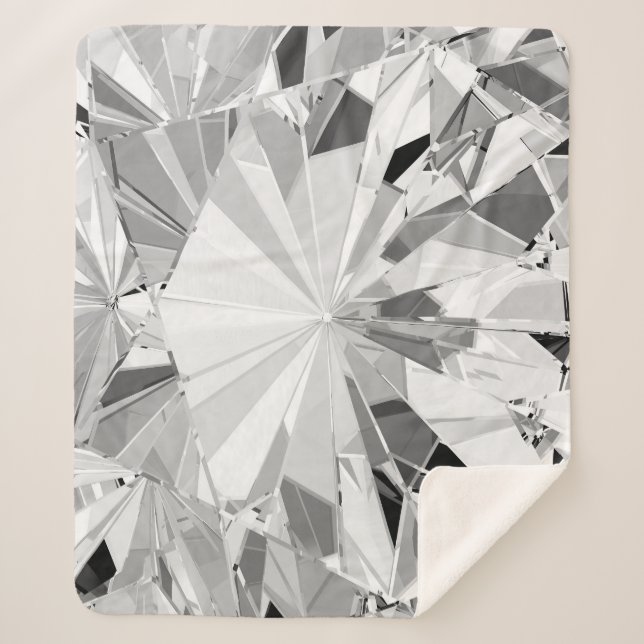 Manta Sherpa Diamante realista: Cierre de textura 3D (Anverso)