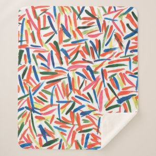 Manta Sherpa Dibujo abstracto de acuarela