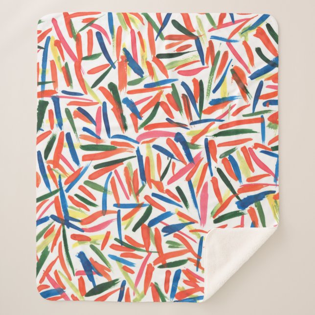 Manta Sherpa Dibujo abstracto de acuarela (Anverso)