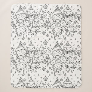 Manta Sherpa Dibujo adorable de Navidad de invierno (2)