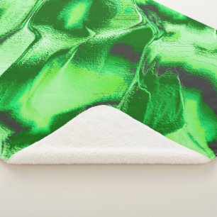 Manta Sherpa Dibujo de dunas verdes metálicas toscas