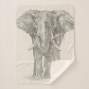 Manta Sherpa Dibujo elefante