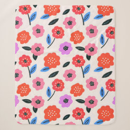 Manta Sherpa Dibujo Han patrón de flores