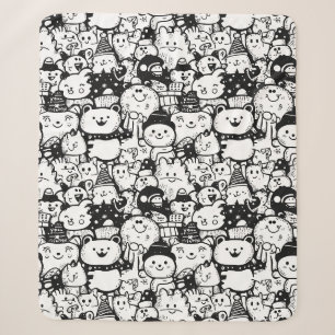 Manta Sherpa Dibujo Patrón Animal Kawaii Lindo (2)