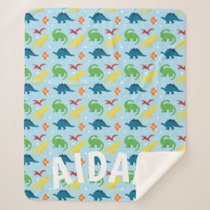Manta Sherpa Dino Fun Kids Personalizado Sherpa Blanket