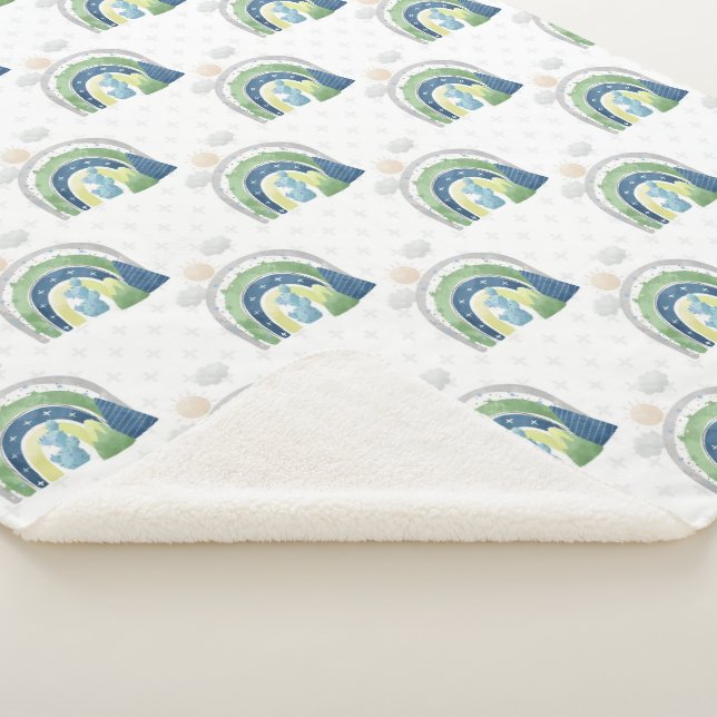 Manta Sherpa Dinosaur Baby Boy Sherpa Blanket (3/4)