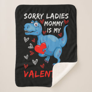 Manta Sherpa Dinosaurio azul Lo siento, mamá es mi San Valentín