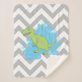 Manta Sherpa Dinosaurio con diseño de fondo acuarela