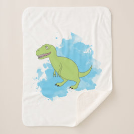 Manta Sherpa Dinosaurio con diseño de fondo acuarela
