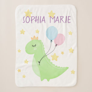 Manta Sherpa Dinosaurio con globos