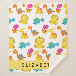 Manta Sherpa Dinosaurios Cutos, Patrón De Dinosaurios, Tu Nombr