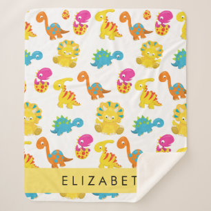 Manta Sherpa Dinosaurios Cutos, Patrón De Dinosaurios, Tu Nombr