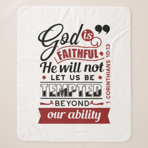 Manta Sherpa Dios es Fiel – 1 Corintios 10:13 Versículo Bíblico