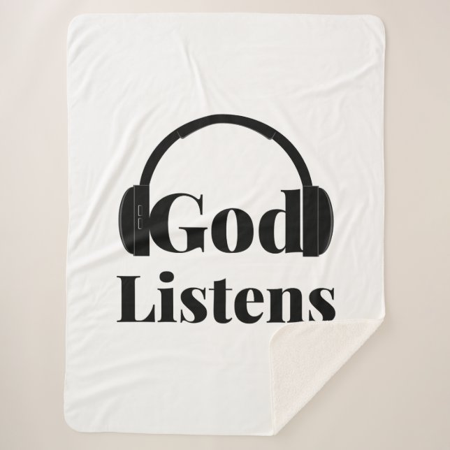 Manta Sherpa Dios escucha una cita basada en la fe (Anverso)