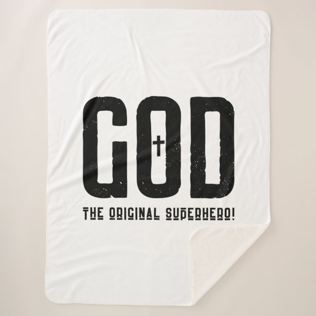 Manta Sherpa Dios la original cruz bíblica superheroína (Anverso)
