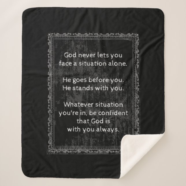 Manta Sherpa Dios siempre está contigo, nunca estás solo (Anverso)