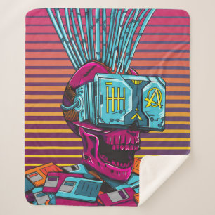 Manta Sherpa Disco Cyber Skull Virtual Reality Cyberpunk