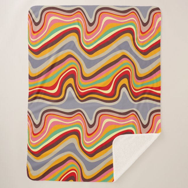 Manta Sherpa disco de onda retro (Anverso)