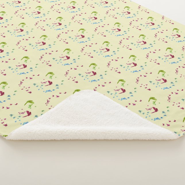 Manta Sherpa Diseño artístico de mariposa (3/4)