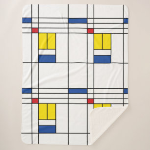 Manta Sherpa Diseño de Arte Moderno Minimalista De Stijl Mondri