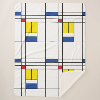 Manta Sherpa Diseño de Arte Moderno Minimalista De Stijl Mondri