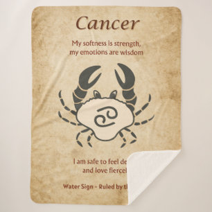 Manta Sherpa Diseño de Cáncer con Afirmaciones Intuitivas