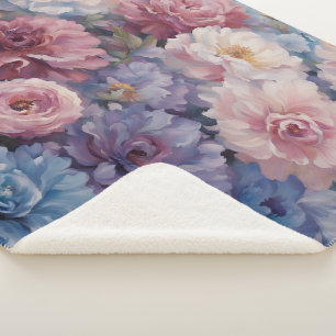 Manta Sherpa Diseño de flores silvestres sucias