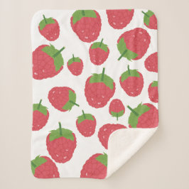 Manta Sherpa Diseño de fruta de frambuesa