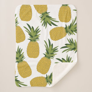 Manta Sherpa Diseño de fruta tropical de piña