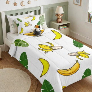 Manta Sherpa Diseño de Fruta Tropical Minimalista de Plátano