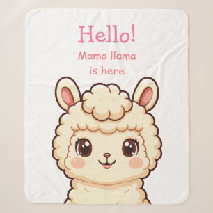 Manta Sherpa Diseño de ilustración de llama linda